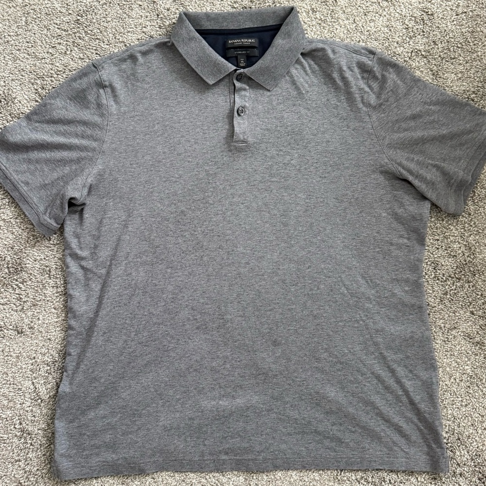Men's Banana Republic Luxury Touch Standard Fit Gray Polo Shirt XL